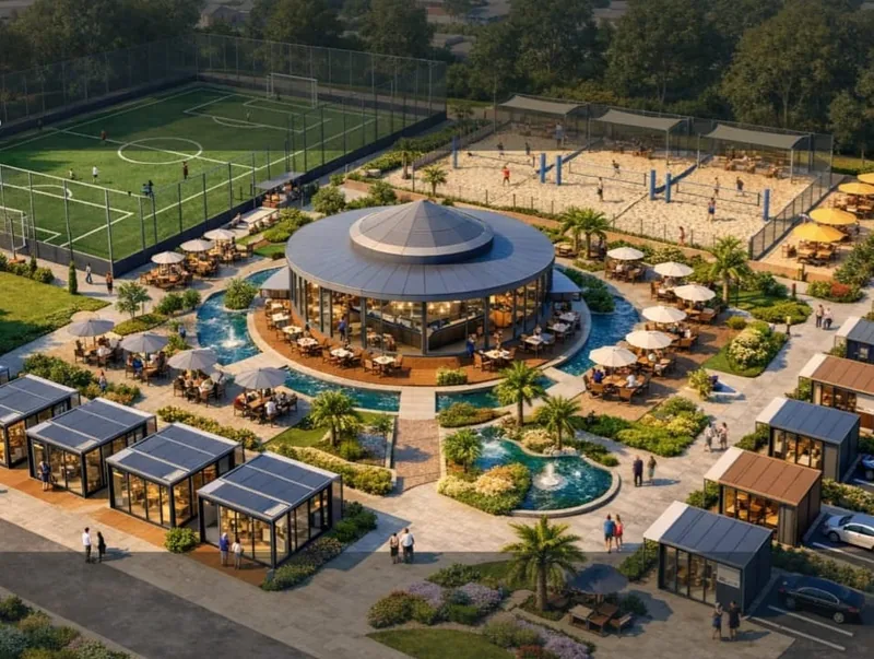 Vista aérea do projeto do Kingdom Family Park